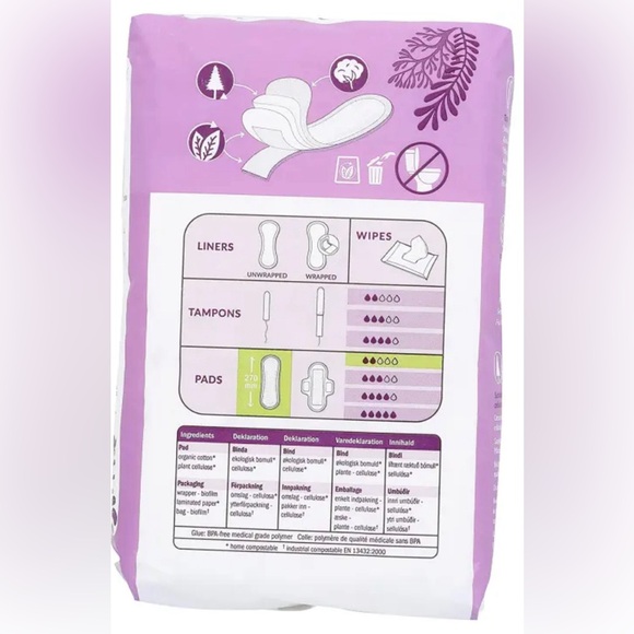 NATRACARE Maxi Pads Regular w/Organic Cotton Plastic Perfume Free x2 packs - Picture 2 of 3